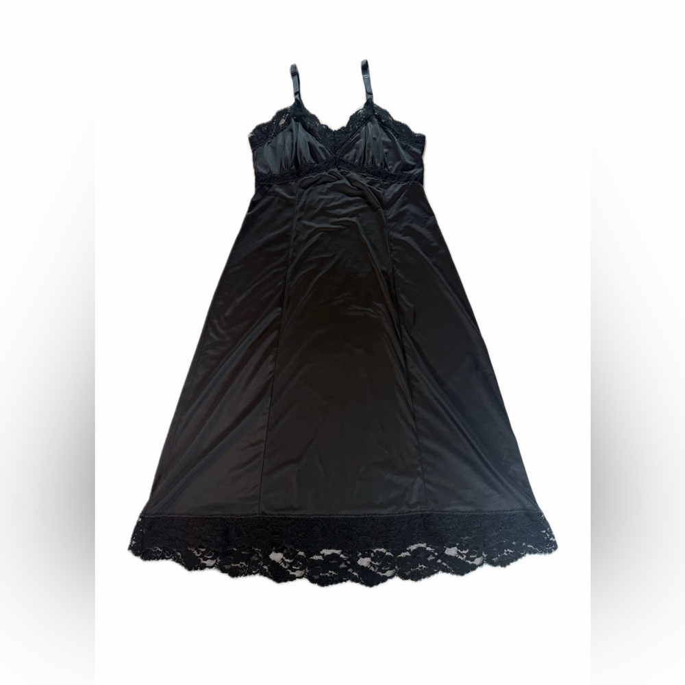 Vintage Adonna For JCP Women's Black Full Slip Lingerie Lace 34 Average Size S/6